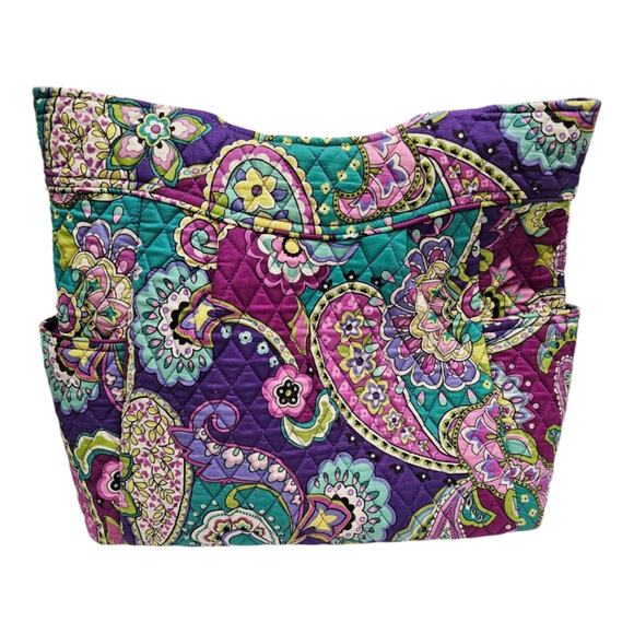 Vera Bradley Retired Heather Purple Pleated Large Tote with matching Wallet - Picture 2 of 13